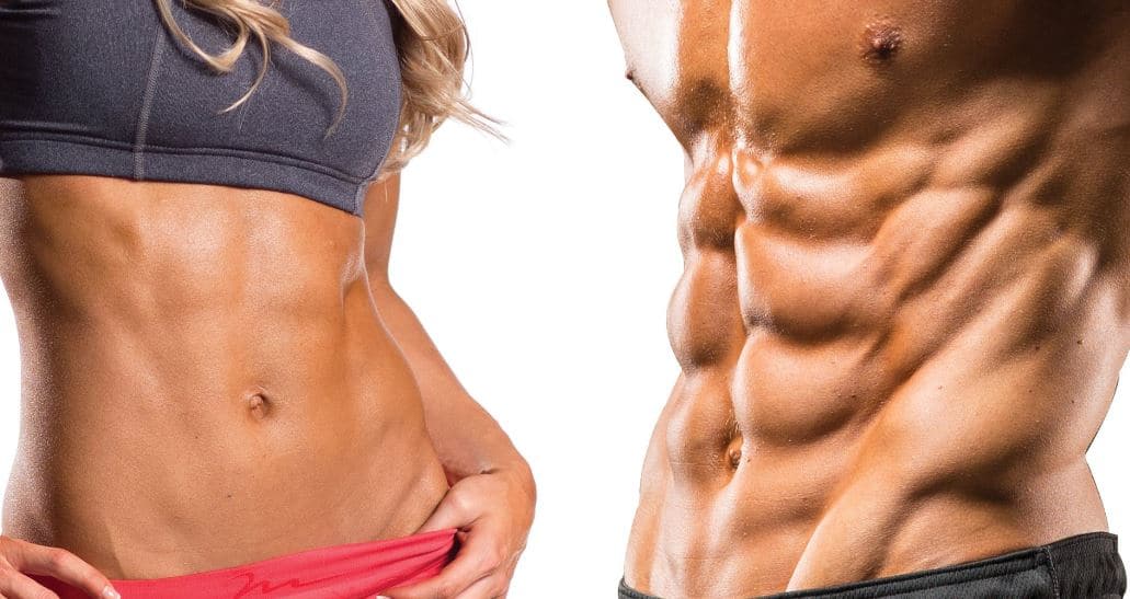 man and woman abs